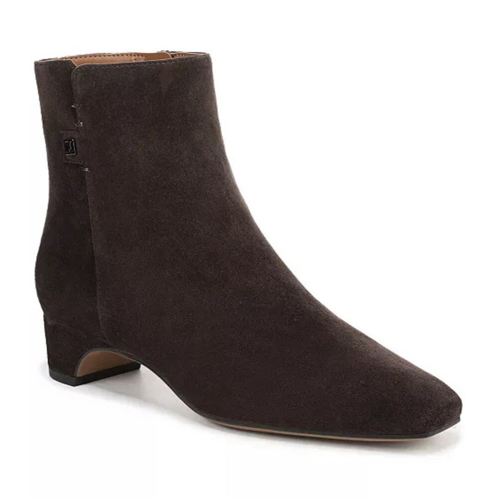 NWOB Franco Sarto L-Luella Square Toe Ankle Bootie Boots Brown Suede Women 7